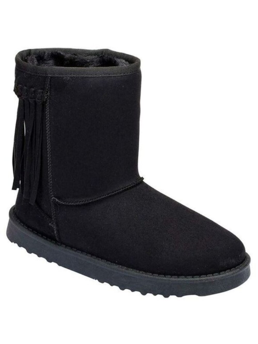 Via Pinky Women's 6 Bootie Fringe Furry Vegan Shearling Suede Women's Boots NEW